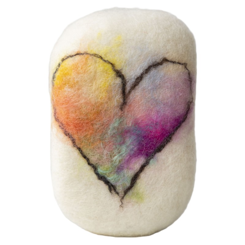 Jabón artesanal CORAZÓN oliva y lana Pécora Canarias