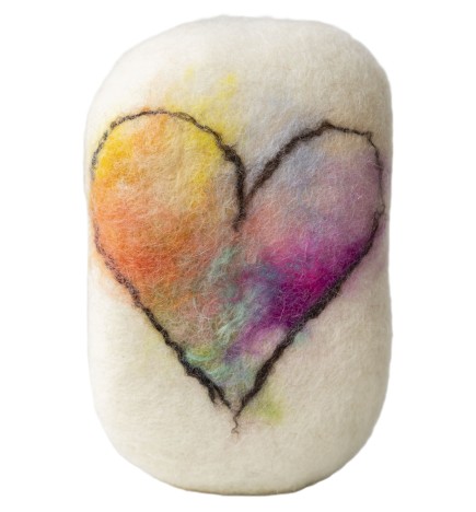 Jabón artesanal CORAZÓN oliva y lana Pécora Canarias