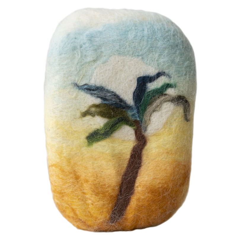 Jabón artesanal PALMERA oliva y lana Pécora Canarias