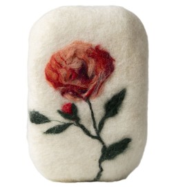 Jabón artesanal ROSA oliva y lana Pécora Canarias