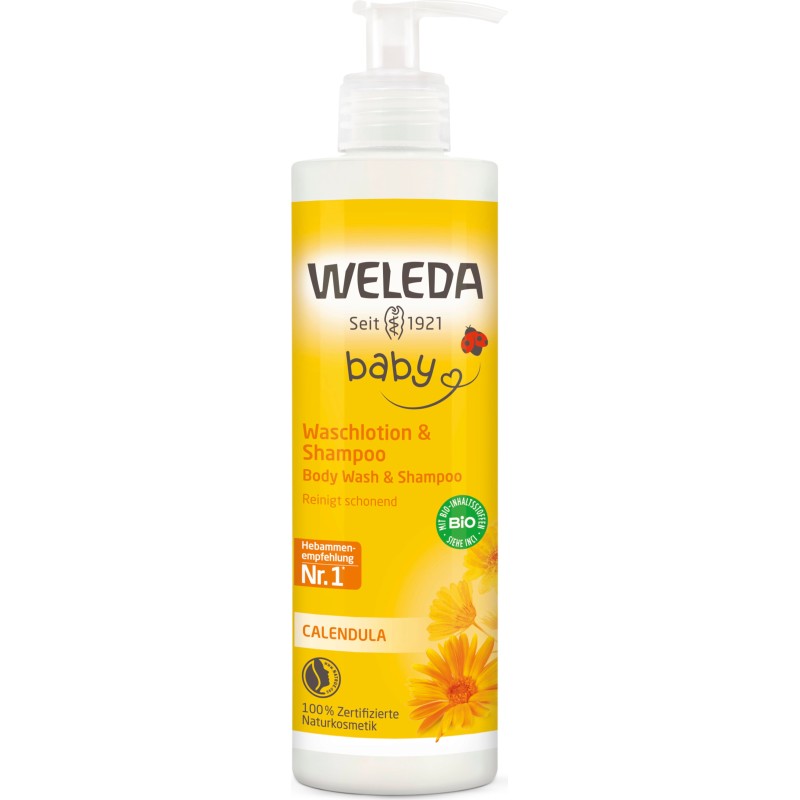 Champú y gel de ducha de Caléndula bebé Weleda 400 ml. Champú y gel de ducha de Caléndula bebé Weleda 400 ml.