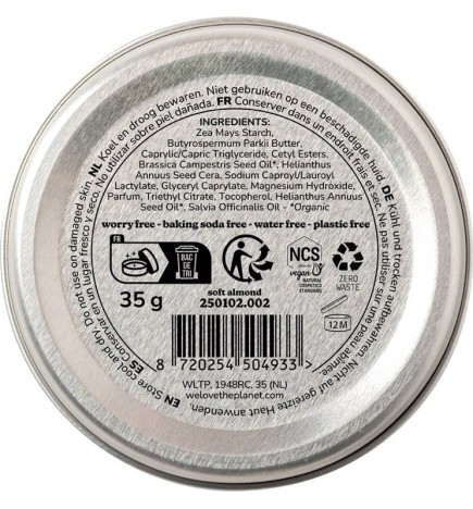 Desodorante Lata Soft Almond We Love The Planet 35 g.