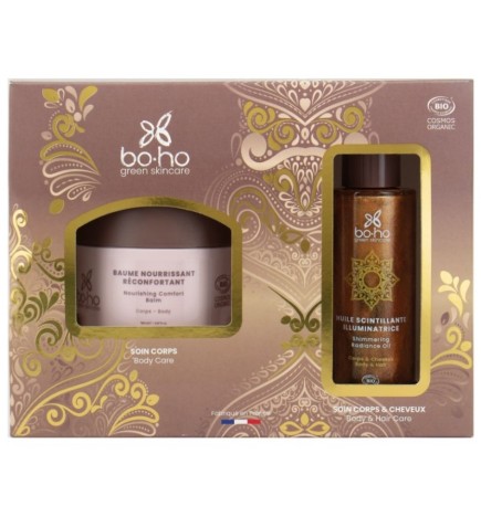Cofre Bálsamo nutritivo + Aceite iluminador Gold Boho