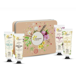 Cofre 4 cremas de manos florales 30 ml. Fleurance (caja naranja)