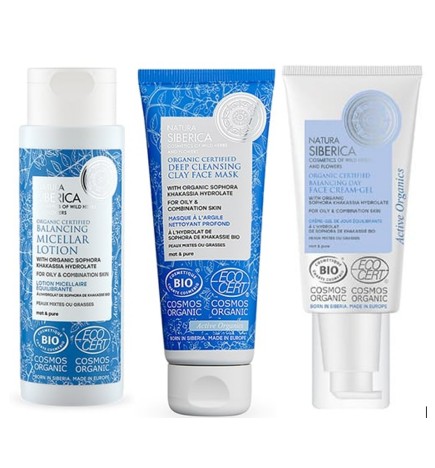 Pack cuidado facial 3 productos Natura Siberica (piel mixta/grasa)