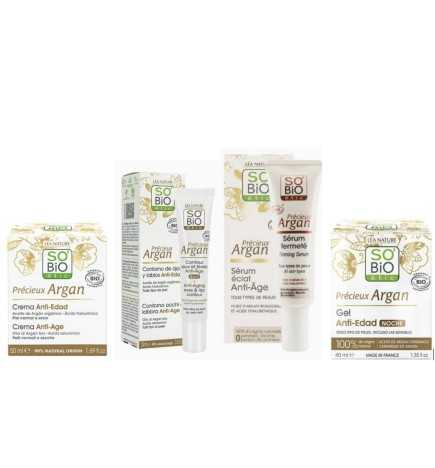 Pack antiedad argán y ácido hialurónico So Bio (4 productos)