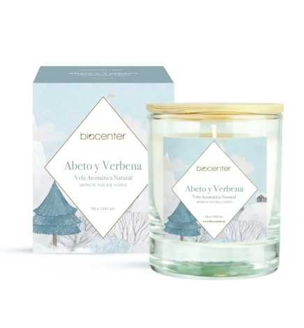 Vela Cera Soja Abeto Verbena Biocenter 200 g.