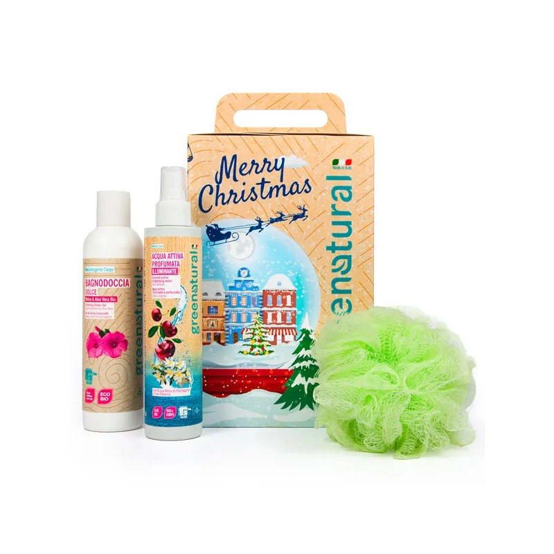 Caja Regalo Gel ducha + Agua perfumada + Esponja Greenatural