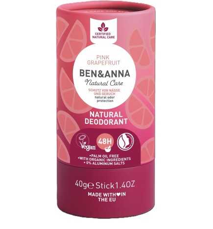 Desodorante sólido stick Pink Grapefruit Ben & Anna 40 g.