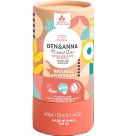 Desodorante sólido stick Coco Mania Ben & Anna 40 g.