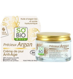 Crema antiedad con argán y ácido hialurónico So Bio 50 ml.