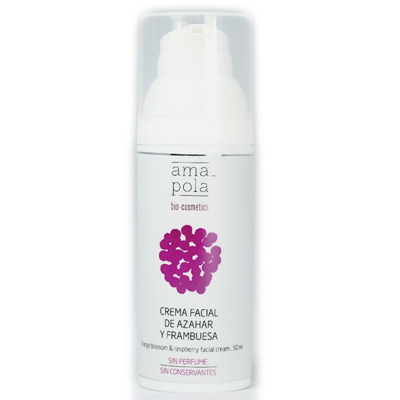 Crema facial Azahar y Frambuesa Amapola Biocosmetics 50 ml.