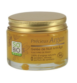 Gel tratante de noche antiedad con argán y ácido hialurónico So Bio 40 ml.