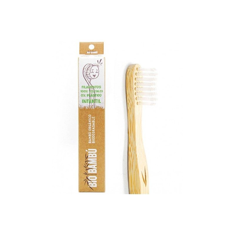 Cepillo de dientes de madera bambú infantil Bio Bambú