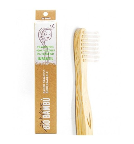 Cepillo de dientes de madera bambú infantil Bio Bambú