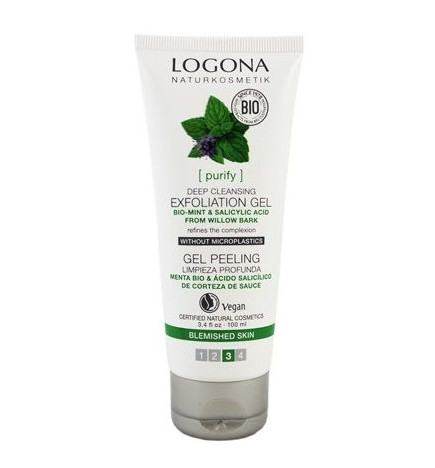 Gel exfoliante purificante menta Bio Logona 100 ml.