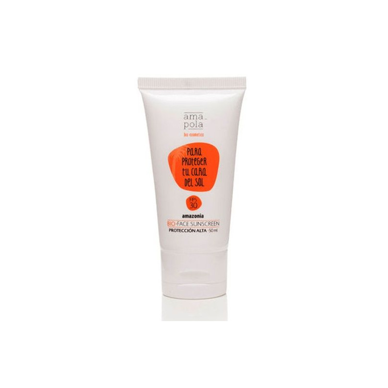 Crema hidratante facial con protección alta SPF50 Amapola Biocosmetics 50 ml.