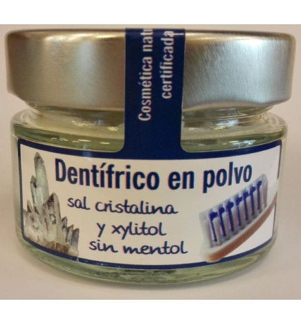 Dentífrico en polvo sal cristalina y xylitol sin mentol Natur Hurtig 90g.