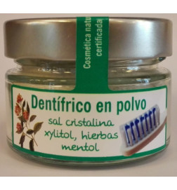 Dentífrico en polvo sal cristalina y xylitol con hierbas y mentol Natur Hurtig 90g.