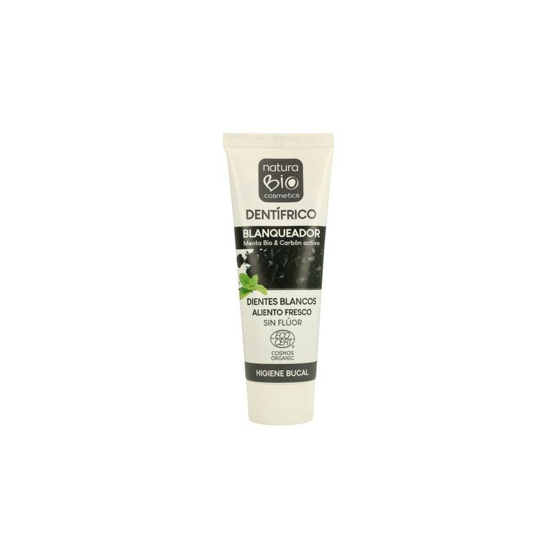 Dentífrico blanqueador menta & carbón activo NaturaBIO 75 ml.