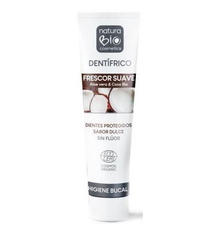 Dentífrico frescor suave aloe vera & coco NaturaBIO 75 ml.