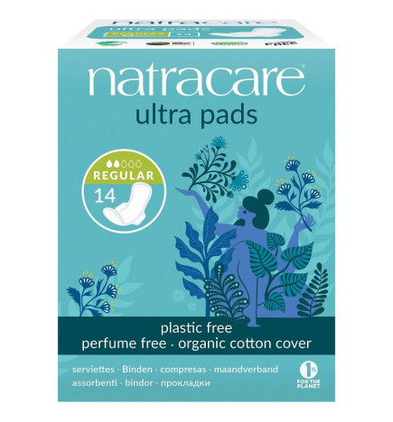 Compresa regular con alas bio Natracare 14 uds.