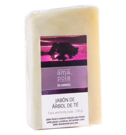 Jabón artesanal de Árbol del Té Amapola Biocosmetics 100 g.